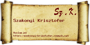 Szakonyi Krisztofer névjegykártya